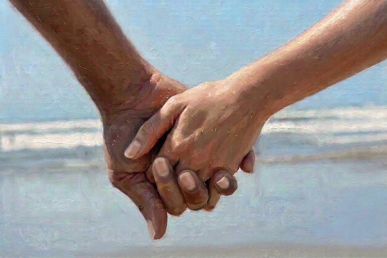 Free couple holding hand image
